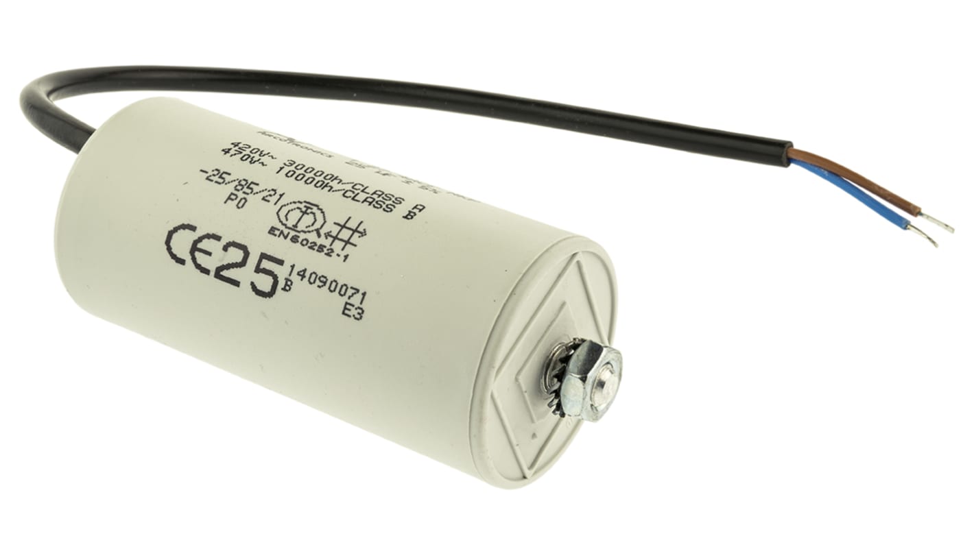 KEMET C27 Metallised Polypropylene Film Capacitor, 470V ac, ±5%, 25μF, Chassis Mount