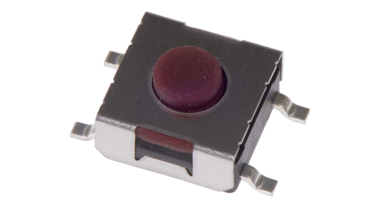 Érintőkapcsoló Barna, Gomb, 50 mA 12 V DC esetén, 3.8mm