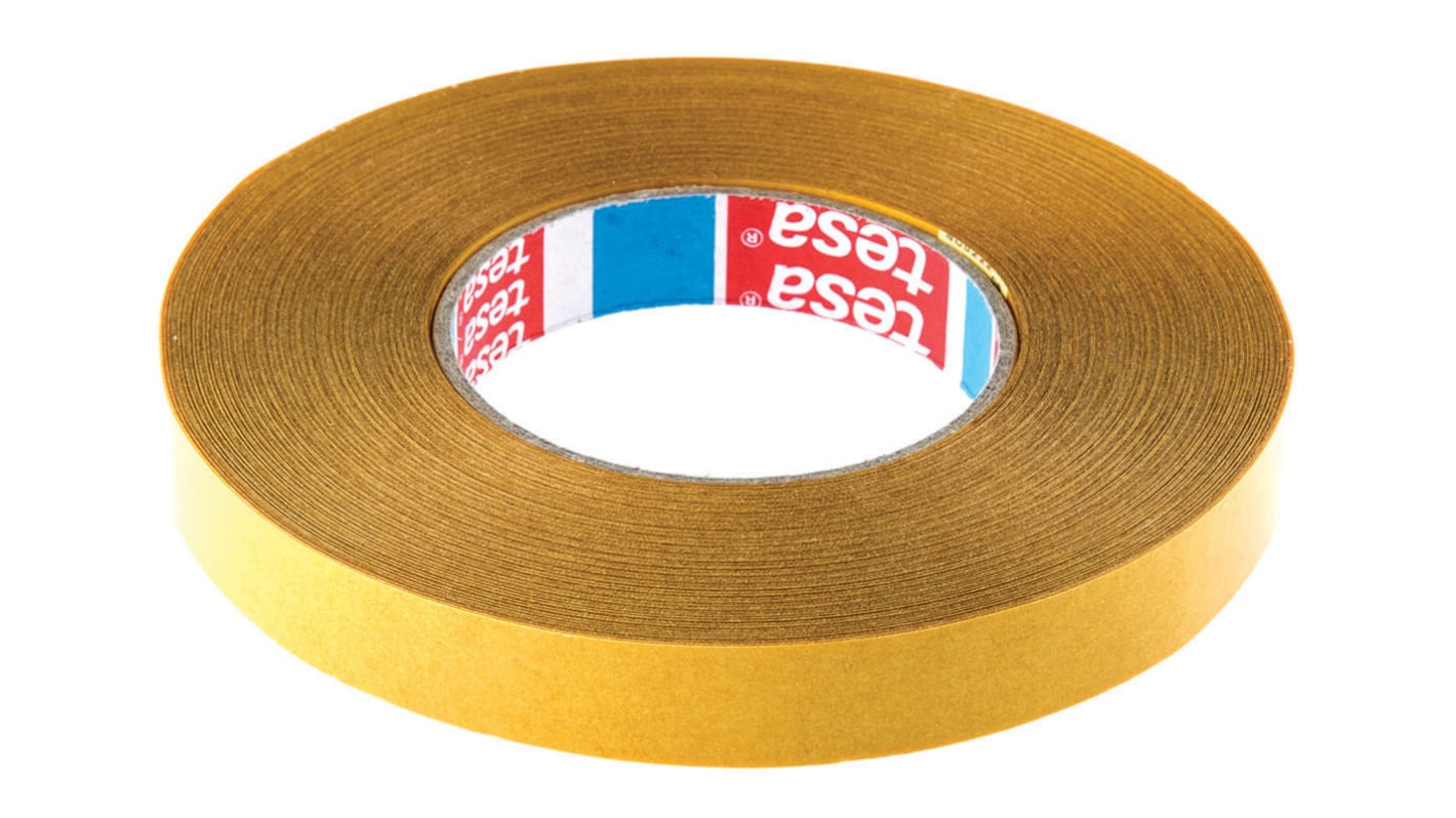 Tesa tesa fix Series 51970 Transparent Double Sided Plastic Tape, 0.22mm Thick, 17 N/cm, PP Backing, 19mm x 50m