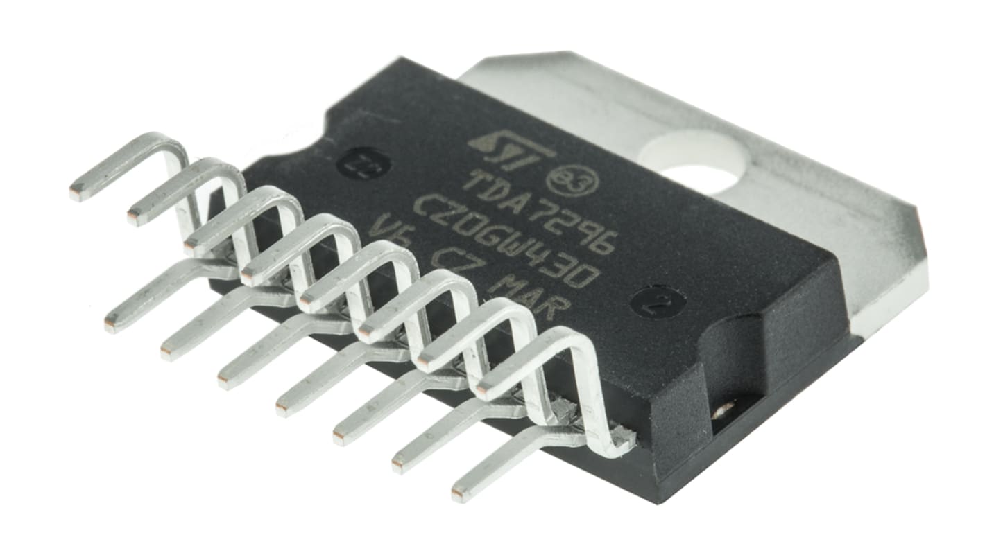 STMicroelectronics A-B osztály TDA7296 Audiocélokra kifejlesztett teljesítményerősítők Hangerősítő Mono 60W, +70 °C,