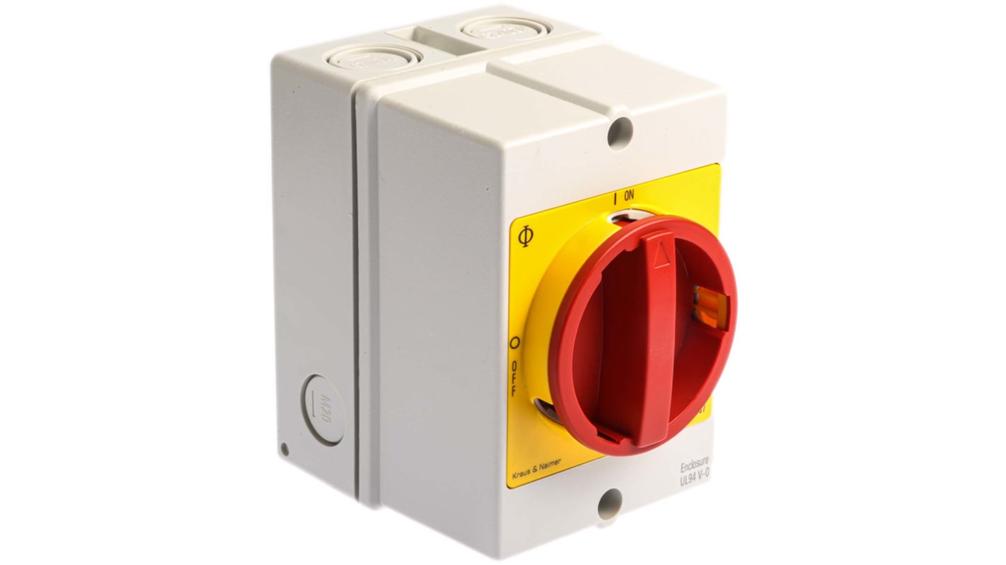 Interruptor seccionador, 4P, Corriente 25A, Potencia 7,5kW, IP66, IP67