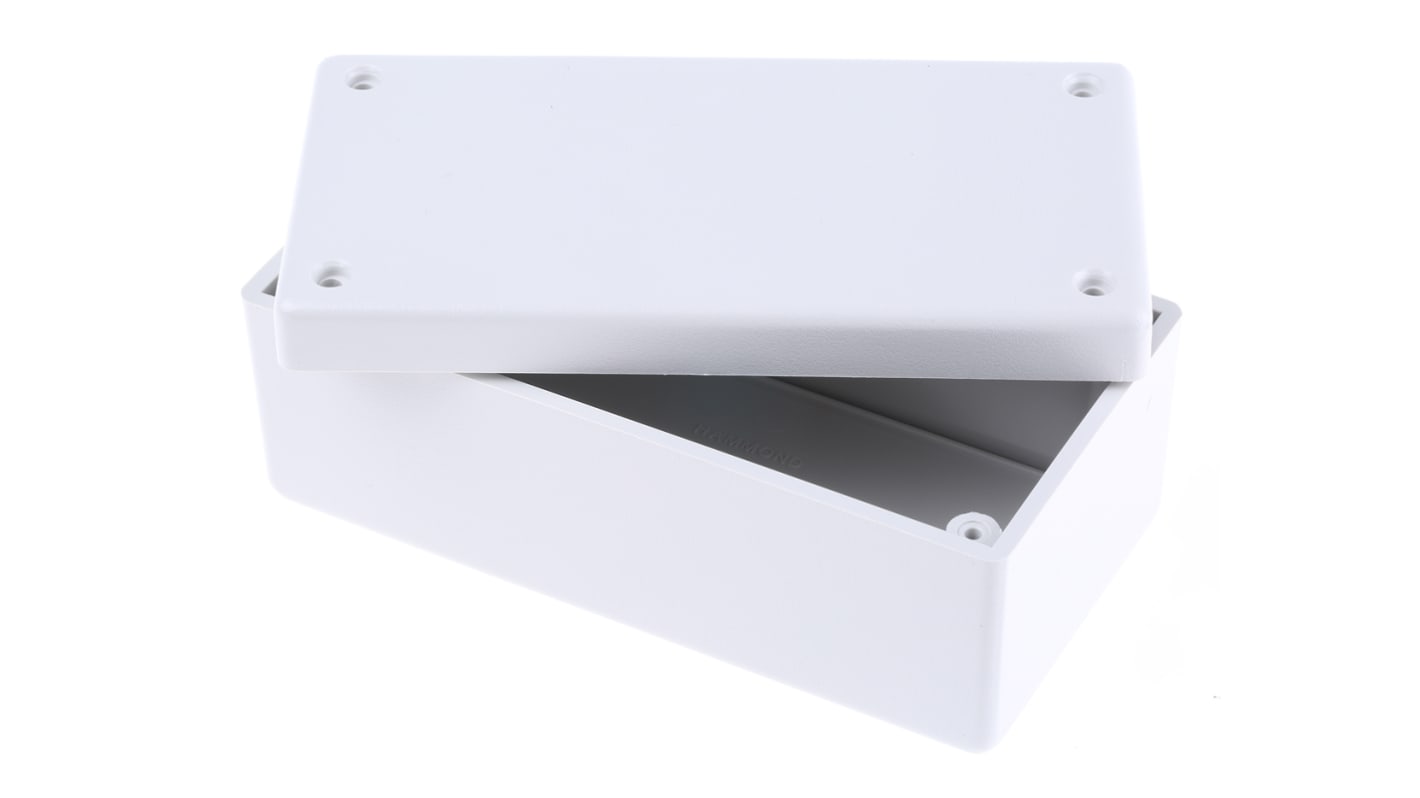 Hammond 1594 Series Grey ABS Enclosure, IP54, Grey Lid, 132 x 66 x 43mm