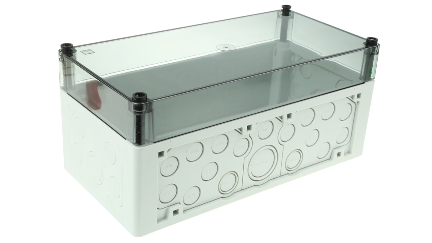 Spelsberg AKL Series Grey Polystyrene Enclosure, IP65, Transparent Lid, 300 x 150 x 132mm