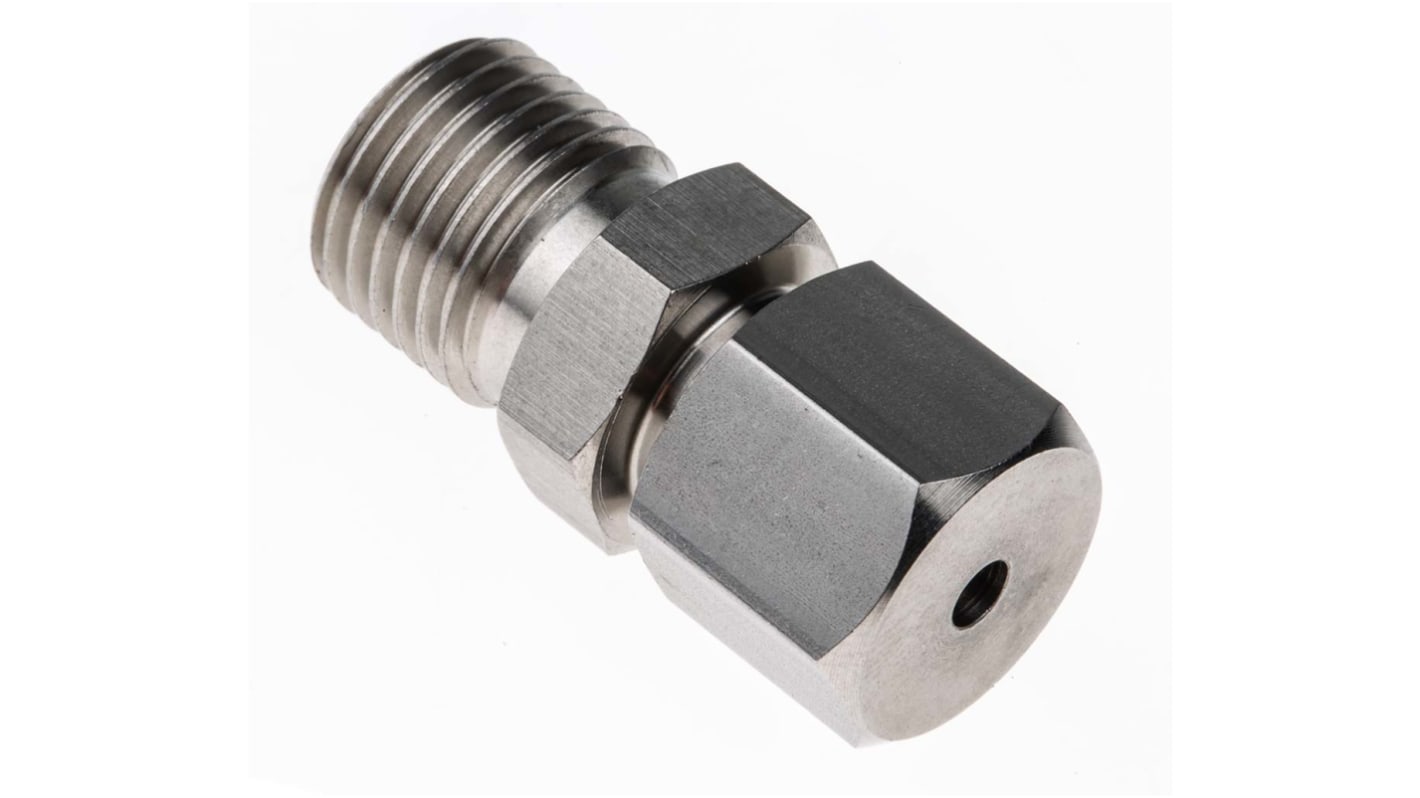 RS PRO, 1/4 BSPP Thermocouple Compression Fitting for Use with Thermocouple, 3mm Probe, RoHS Compliant Standard