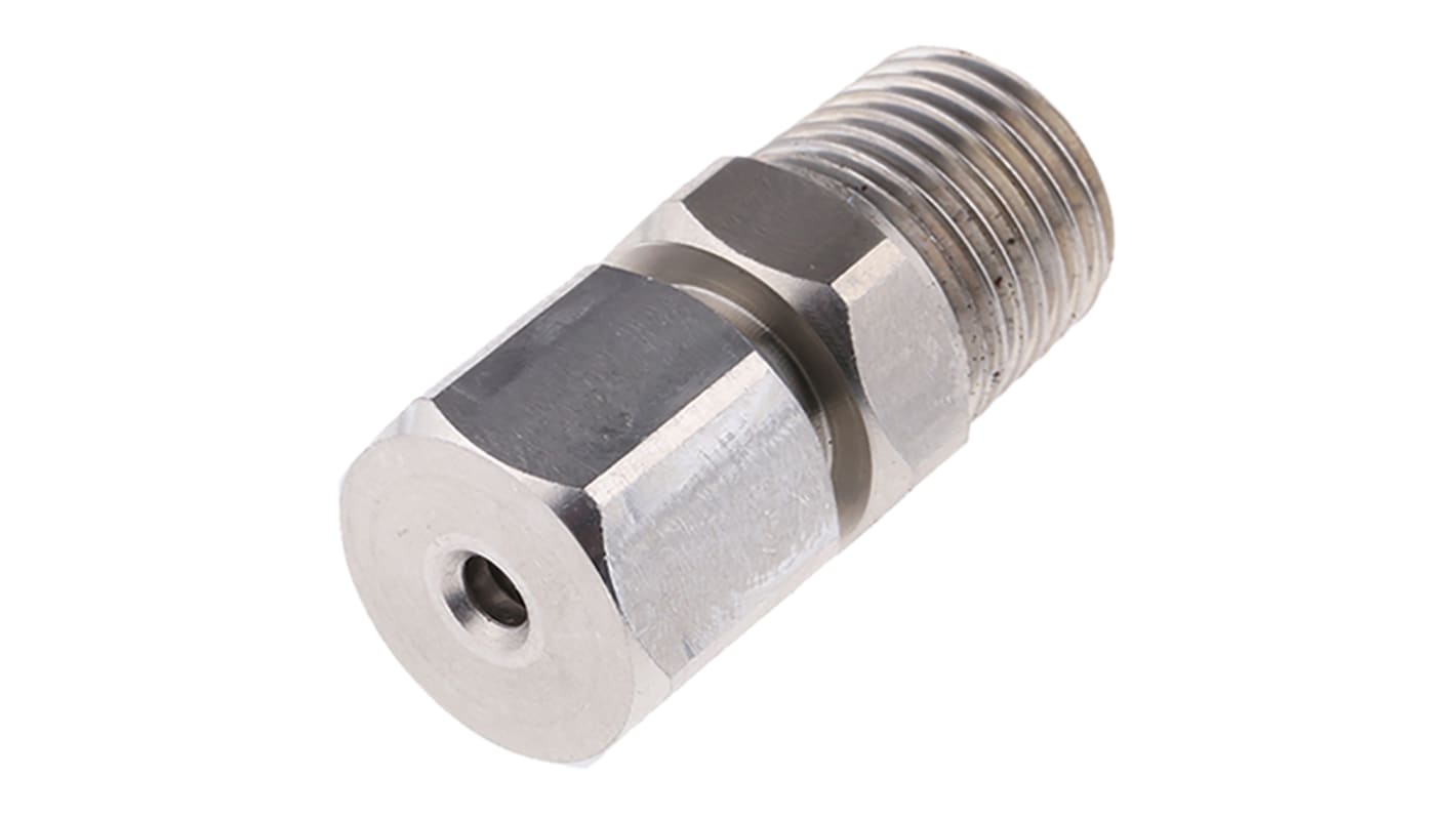 RS PRO, 1/4 BSPT Thermocouple Compression Fitting for Use with Thermocouple, 3mm Probe, RoHS Compliant Standard