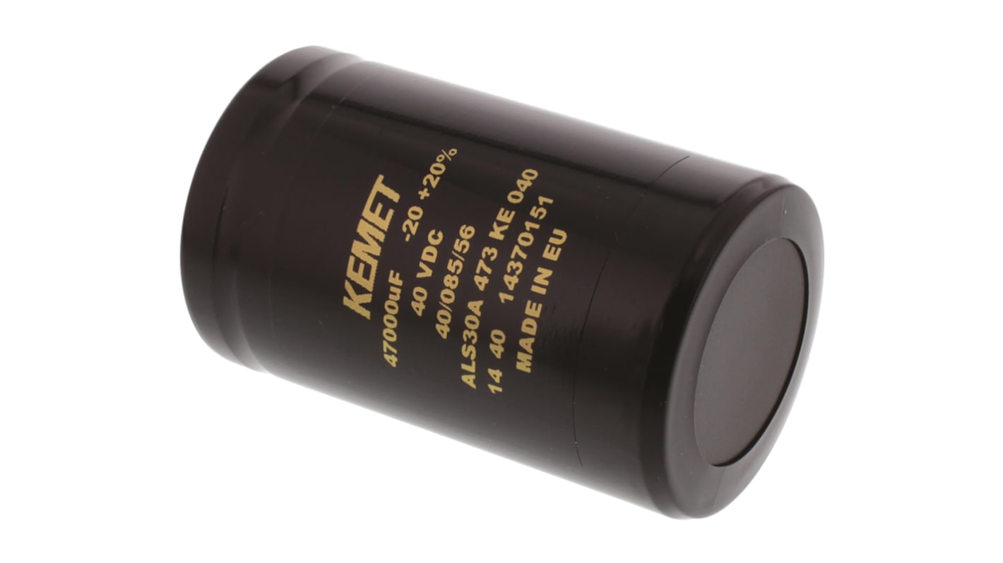 KEMET 47000μF Aluminium Electrolytic Capacitor 40V dc, Screw Terminal - ALS30A473KE040