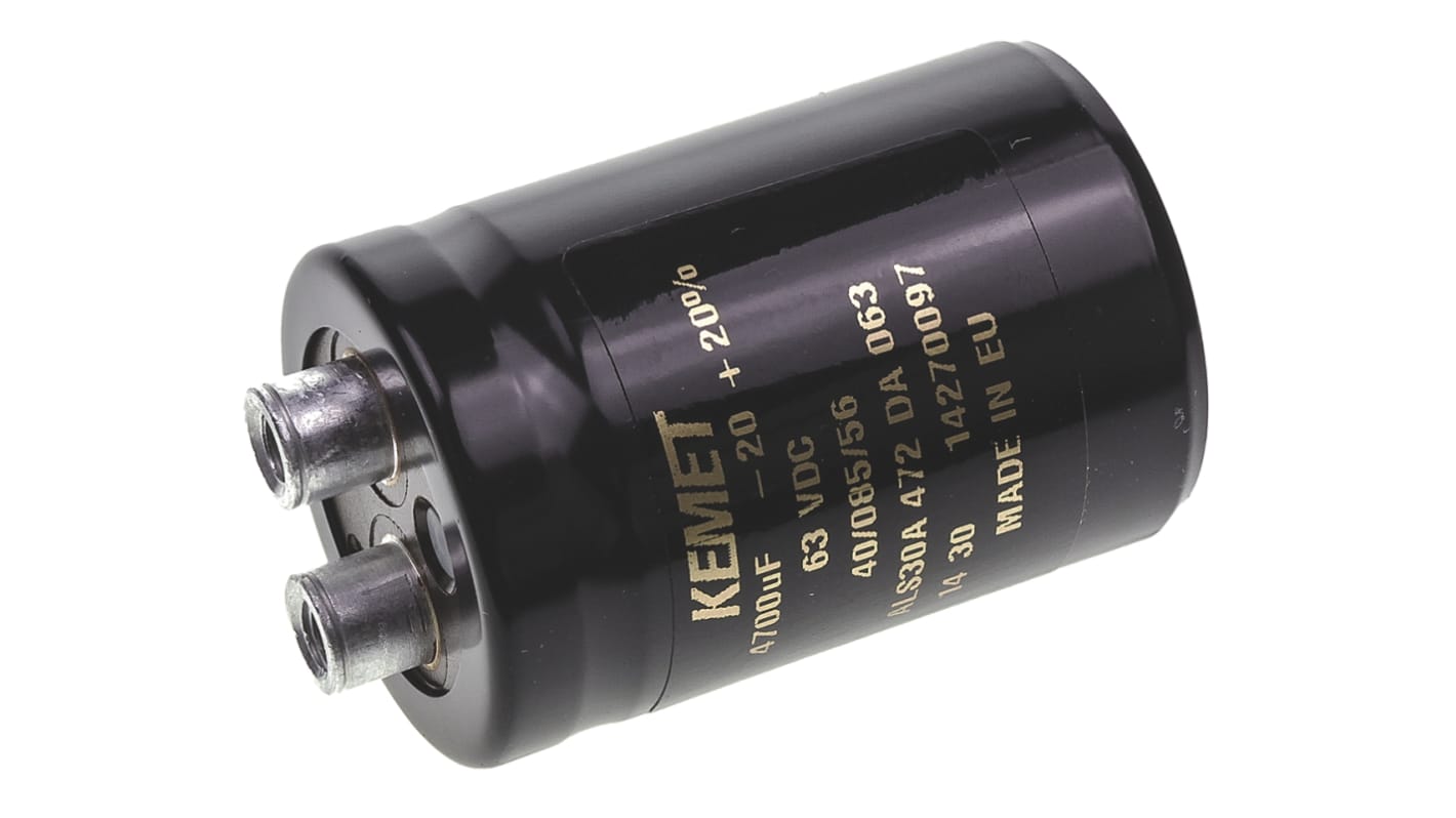 KEMET コンデンサ 4700μF, ,63V dc, ALS30A472DA063