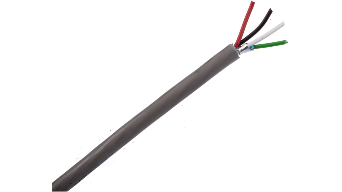 Wieloparowy kabel przemysłowy 2 -parowy 0.33 mm² 4 -rdzeniowy Ekranowany 22 AWG AWG LSZH 300 V Skrętka