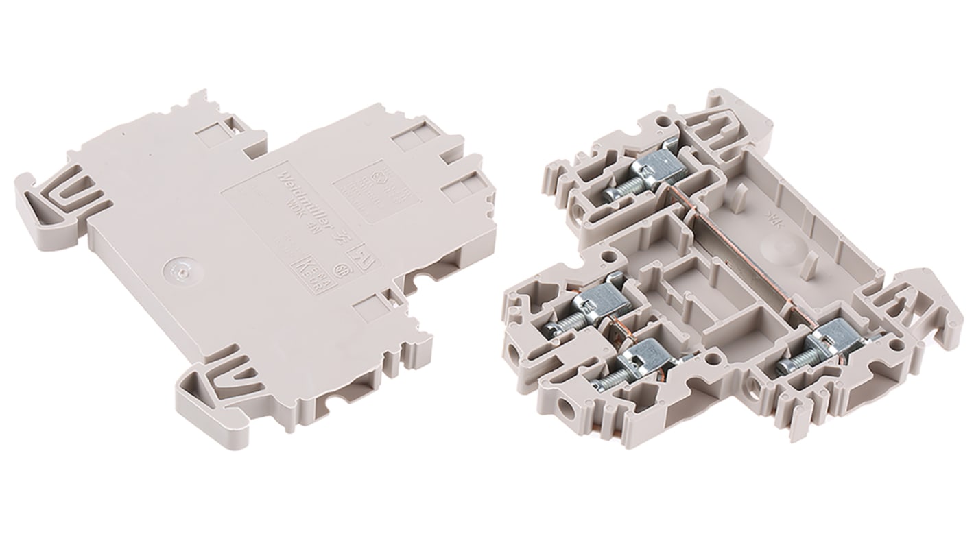 Weidmuller WDK Series Dark Beige Double Level Terminal Block, 4mm², Double-Level, Screw Termination, ATEX, IECEx