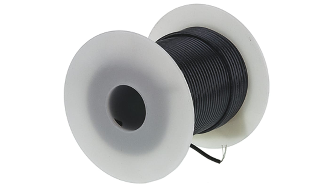 Alpha Wire 3071 Series Black 0.33 mm² Hook Up Wire, 22 AWG, 7/0.25 mm, 30m, PVC Insulation