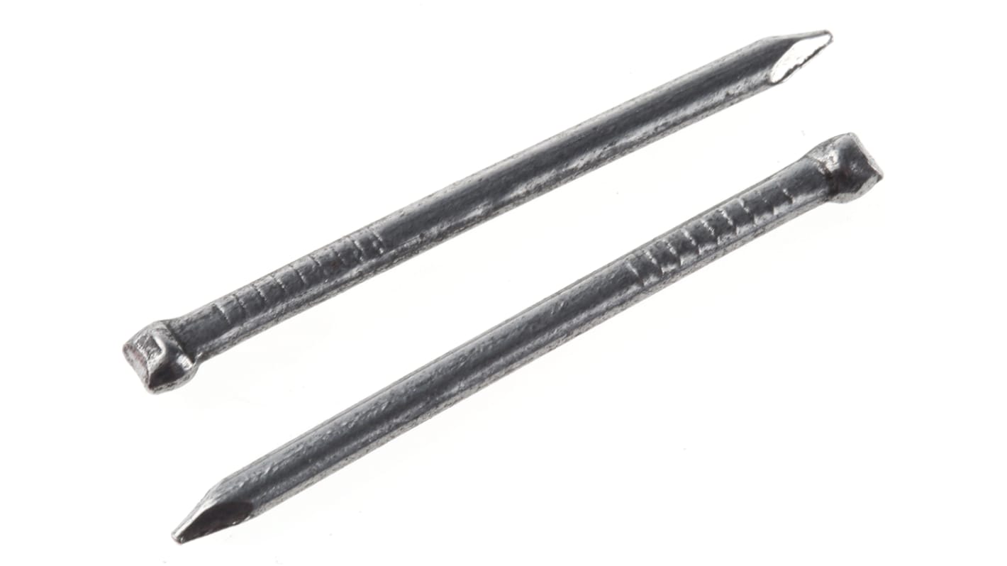 RS PRO Ovale Nägel L. 40mm, Ø 2.65mm, Typ Ovalkopf, Glänzend Stift Stahl, 500g