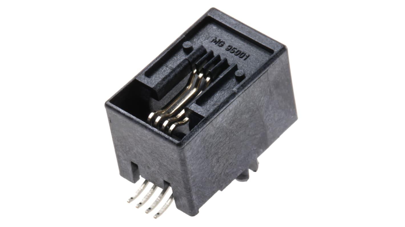 Conector RJ11 Cat3 Hembra Molex serie 95501, de 4P4C vías, no apantallado