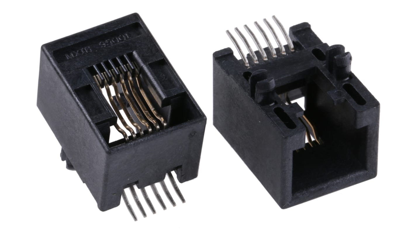 Connettore RJ12 Femmina Molex Cat3, 6P/6C vie, Montaggio superficiale