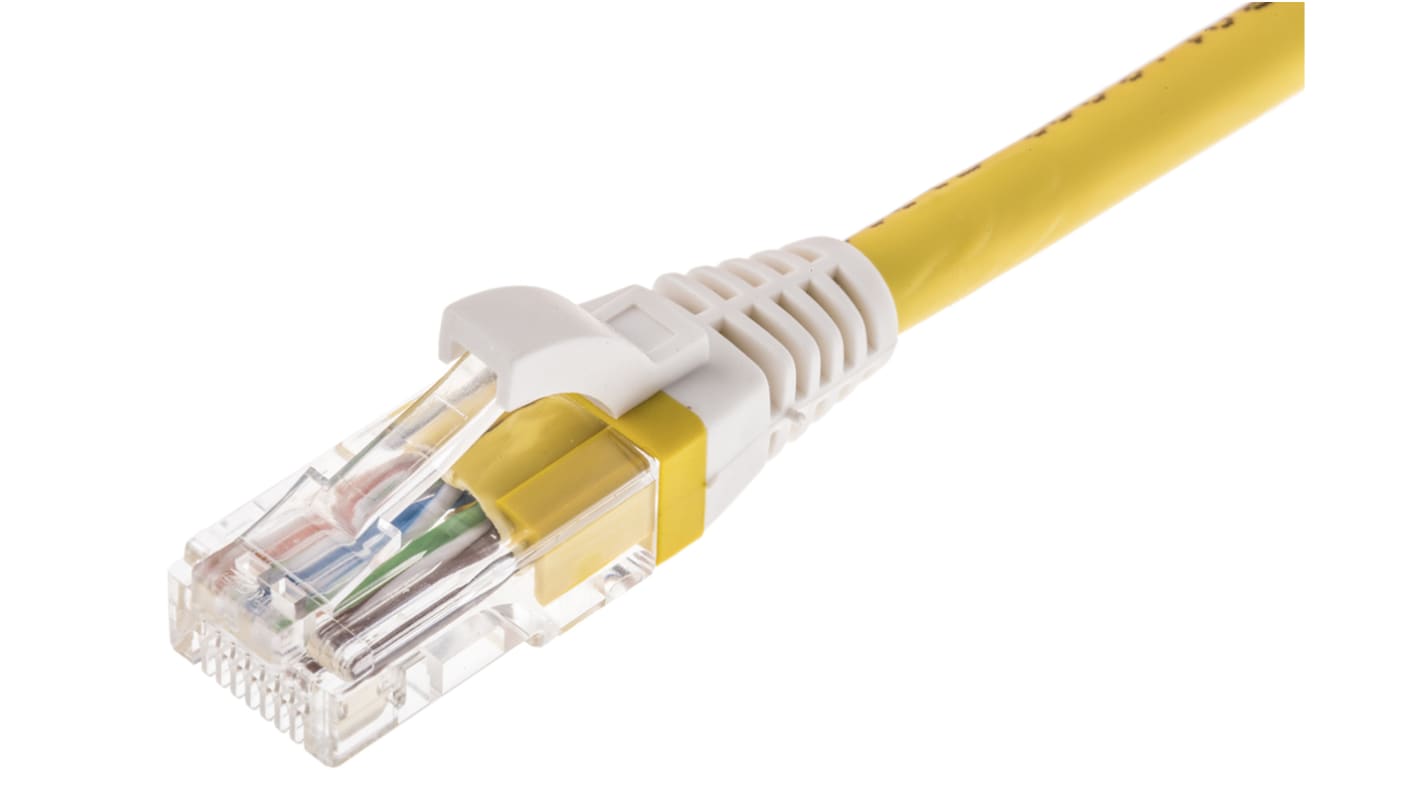 Brand-Rex Cat5e Straight Male RJ45 to Straight Male RJ45 Ethernet Cable, U/UTP, Yellow LSZH Sheath, 2m