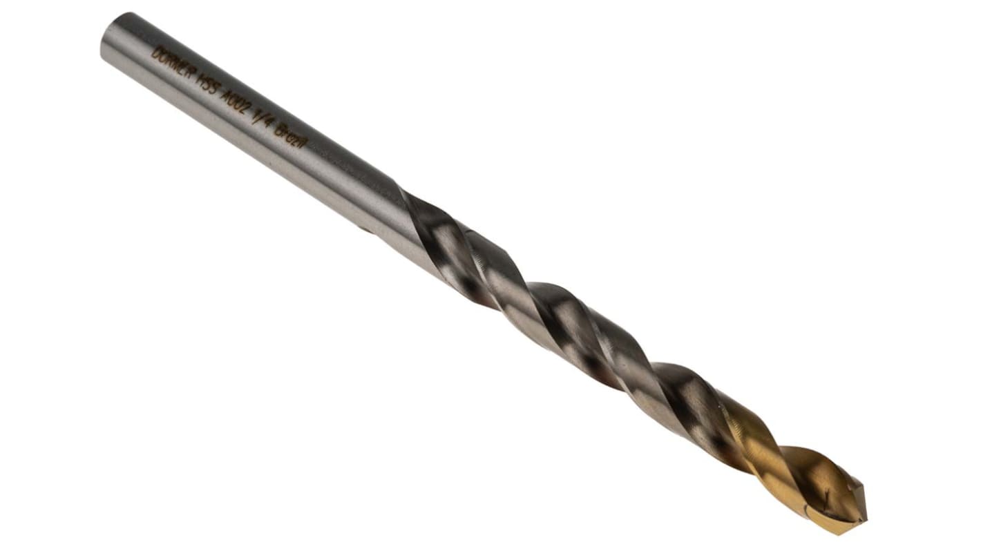 Dormer A002 Series HSS Twist Drill Bit, 6.35mm Diameter, 101 mm Overall