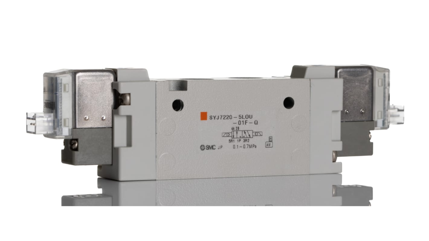 Electroválvula neumática SMC, Serie SYJ7000, Rosca G 1/8, Función 5/2, Solenoide/Solenoide, Independiente, 626l/min