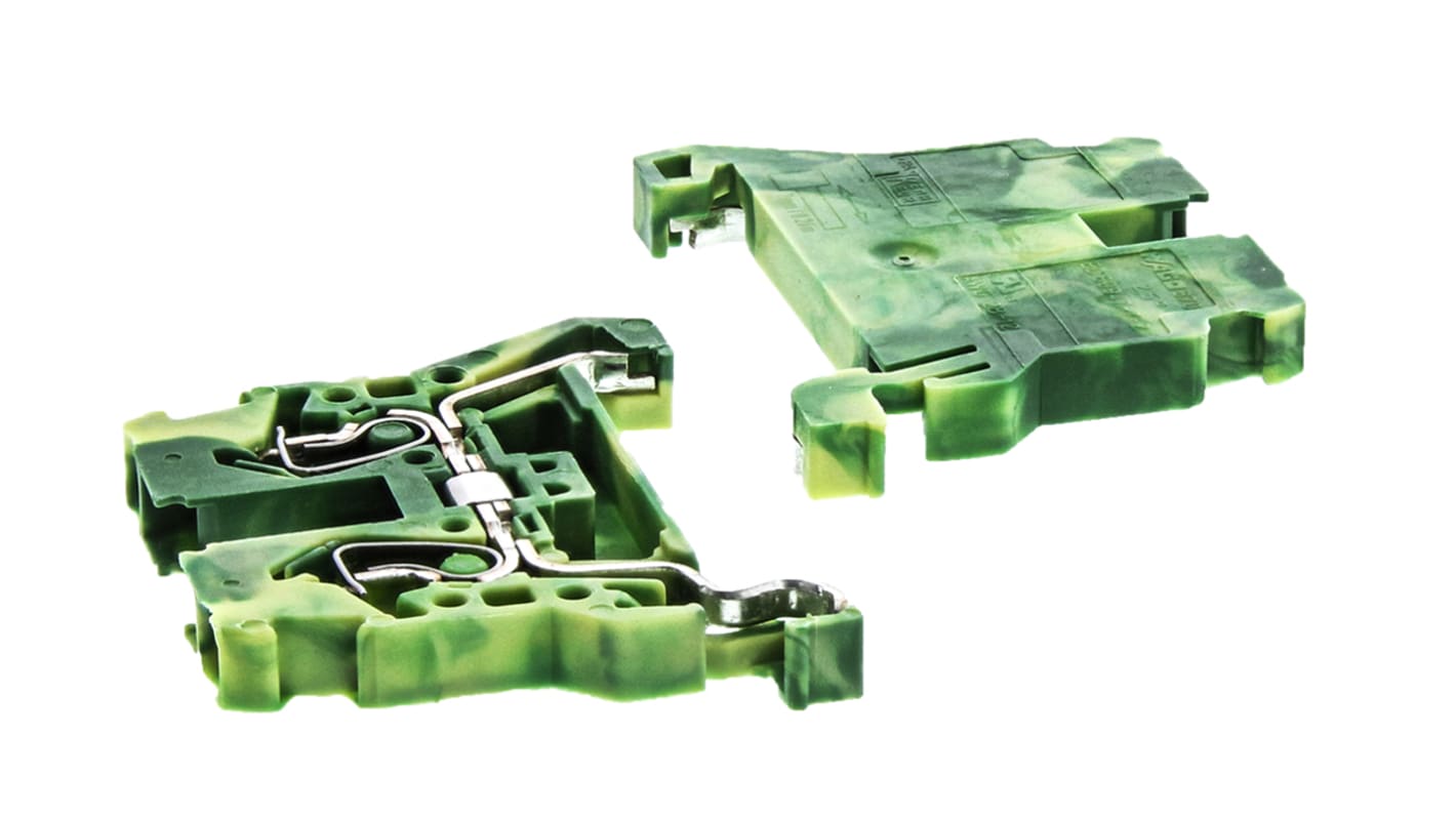 Wago 870 Series Green/Yellow Earth Terminal Block, 2.5mm², Single-Level, Cage Clamp Termination