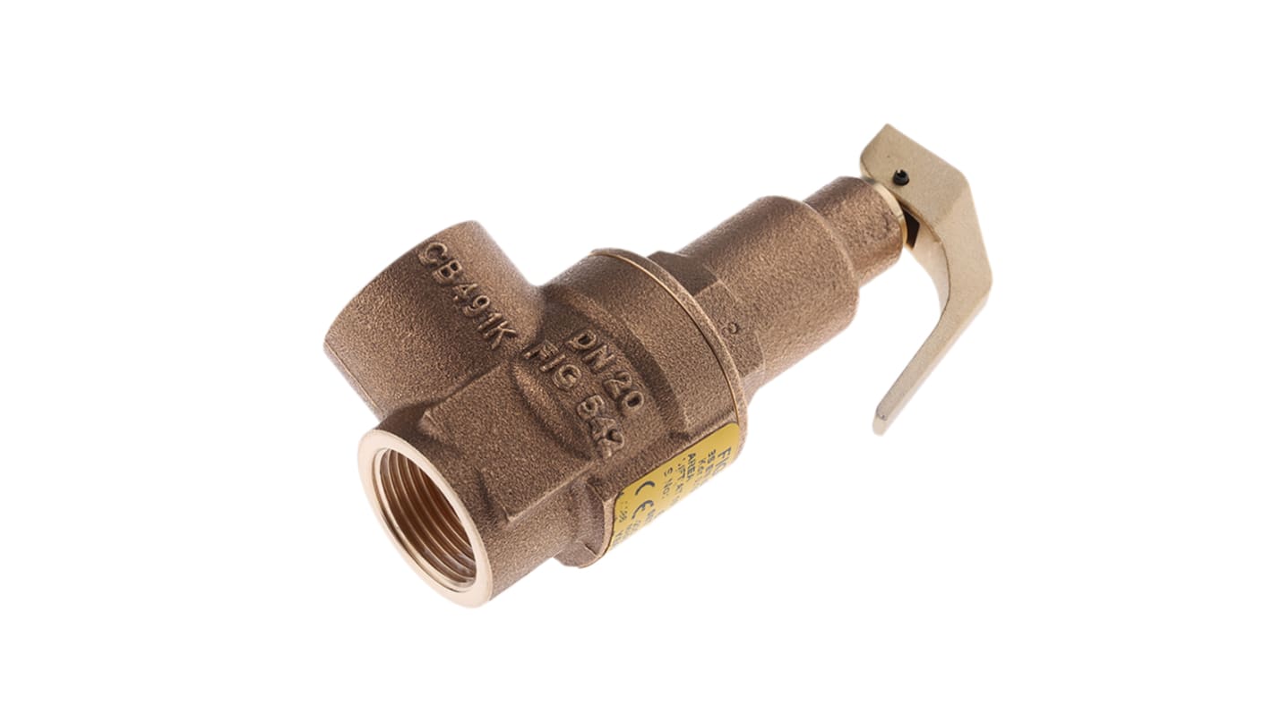 Valvola di rilascio della pressione in Bronzo Nabic Valve Safety Products, 3bar max, connessione BSP 3/4" femmina, per