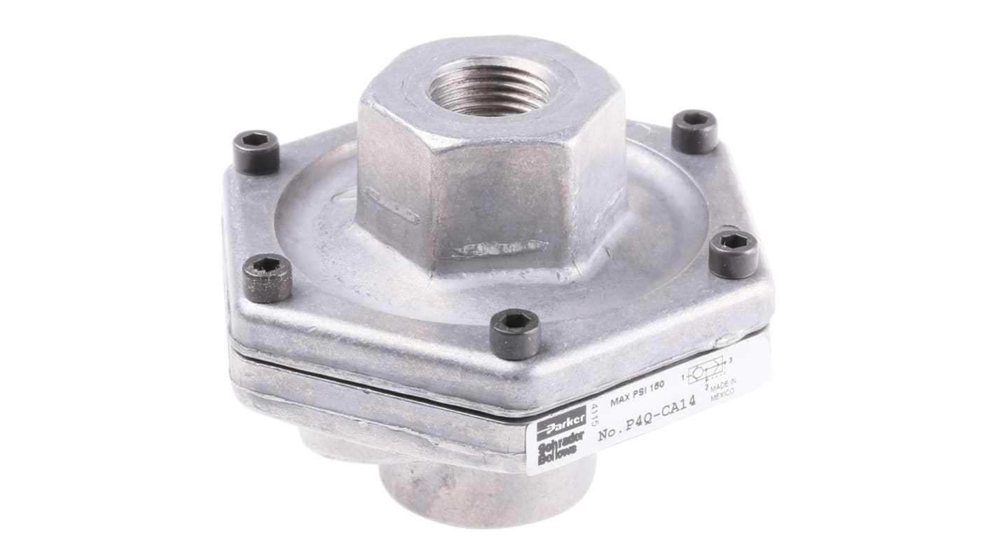 P4QCA14 Parker Quick Exhaust Valve, G 1/2 Female x 10 bar, Threaded RS