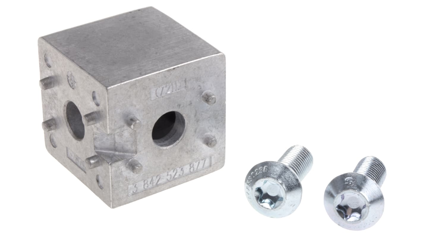 Kit cubo angolare Bosch Rexroth in Alluminio pressofuso, per profili da 45 mm, scalanatura da 10mm, M8, L. 45mm