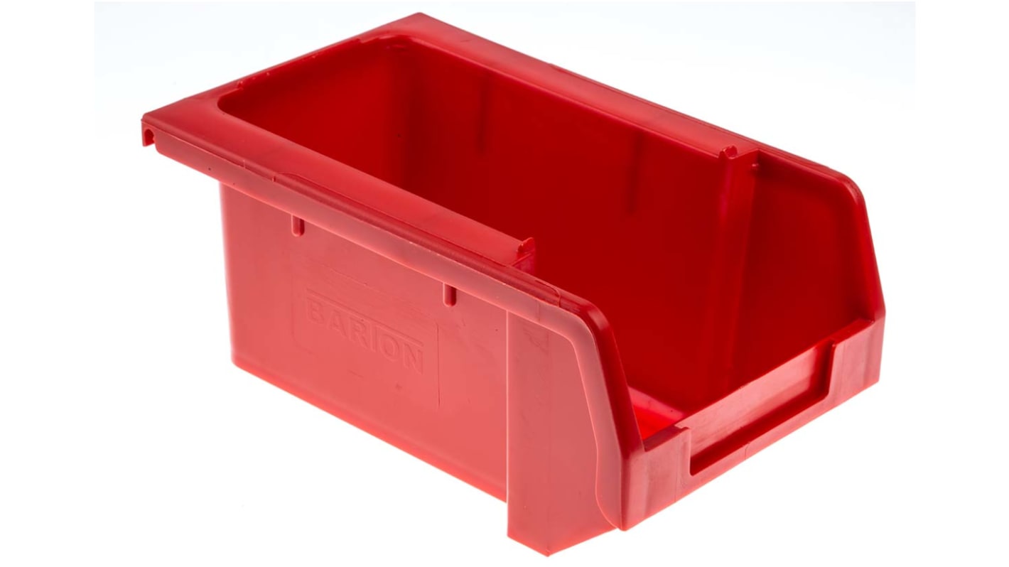 Bac de rangement RS PRO Rouge en PP, 80mm x 109mm x 172mm