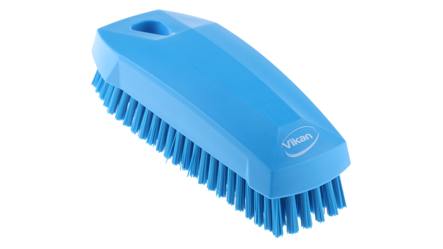 Vikan Hard Bristle Blue Scrubbing Brush, 17mm bristle length, PET bristle material