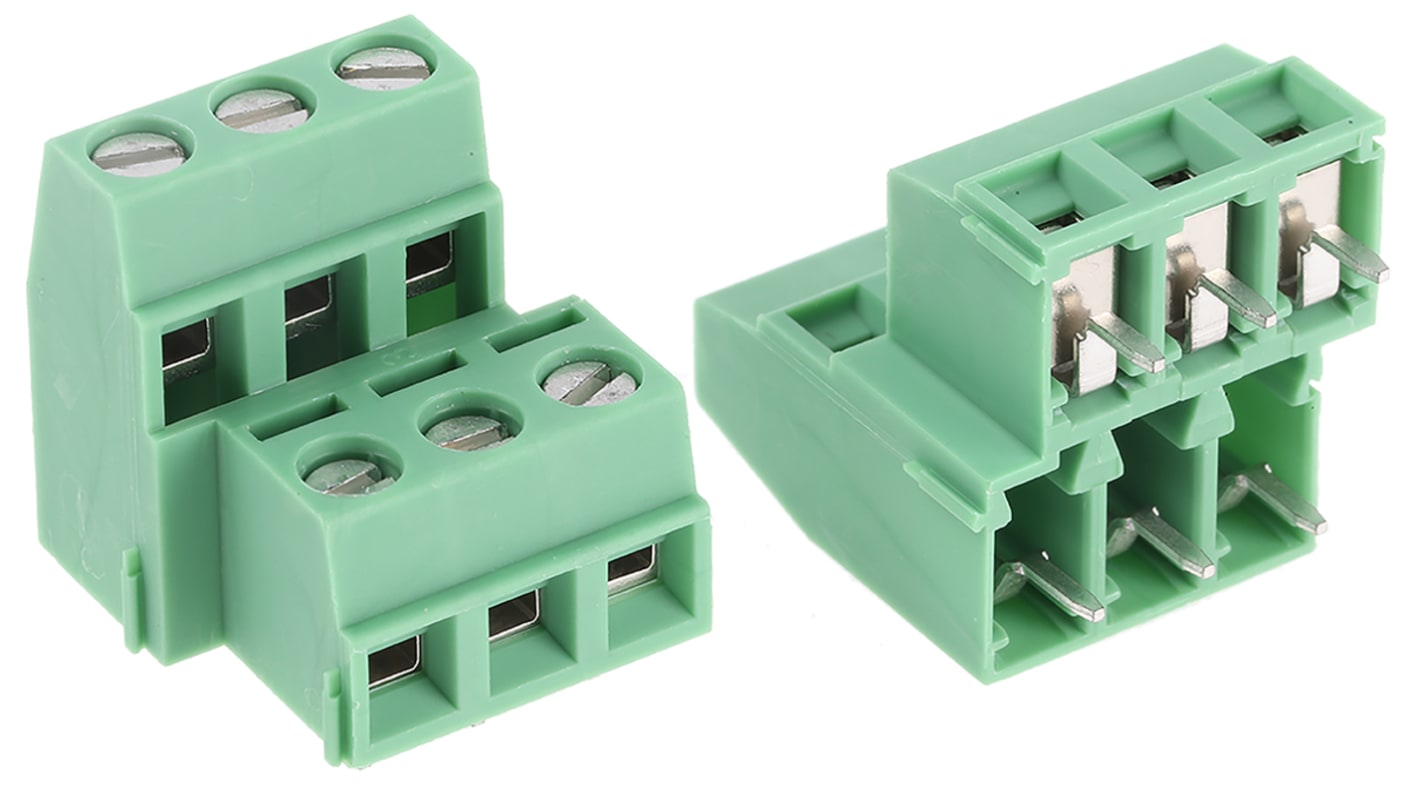 Phoenix Contact MKKDSN 1.5/3-5.08 Series PCB Terminal Block, 6-Contact, 5.08mm Pitch, Through Hole Mount, 2-Row, Screw