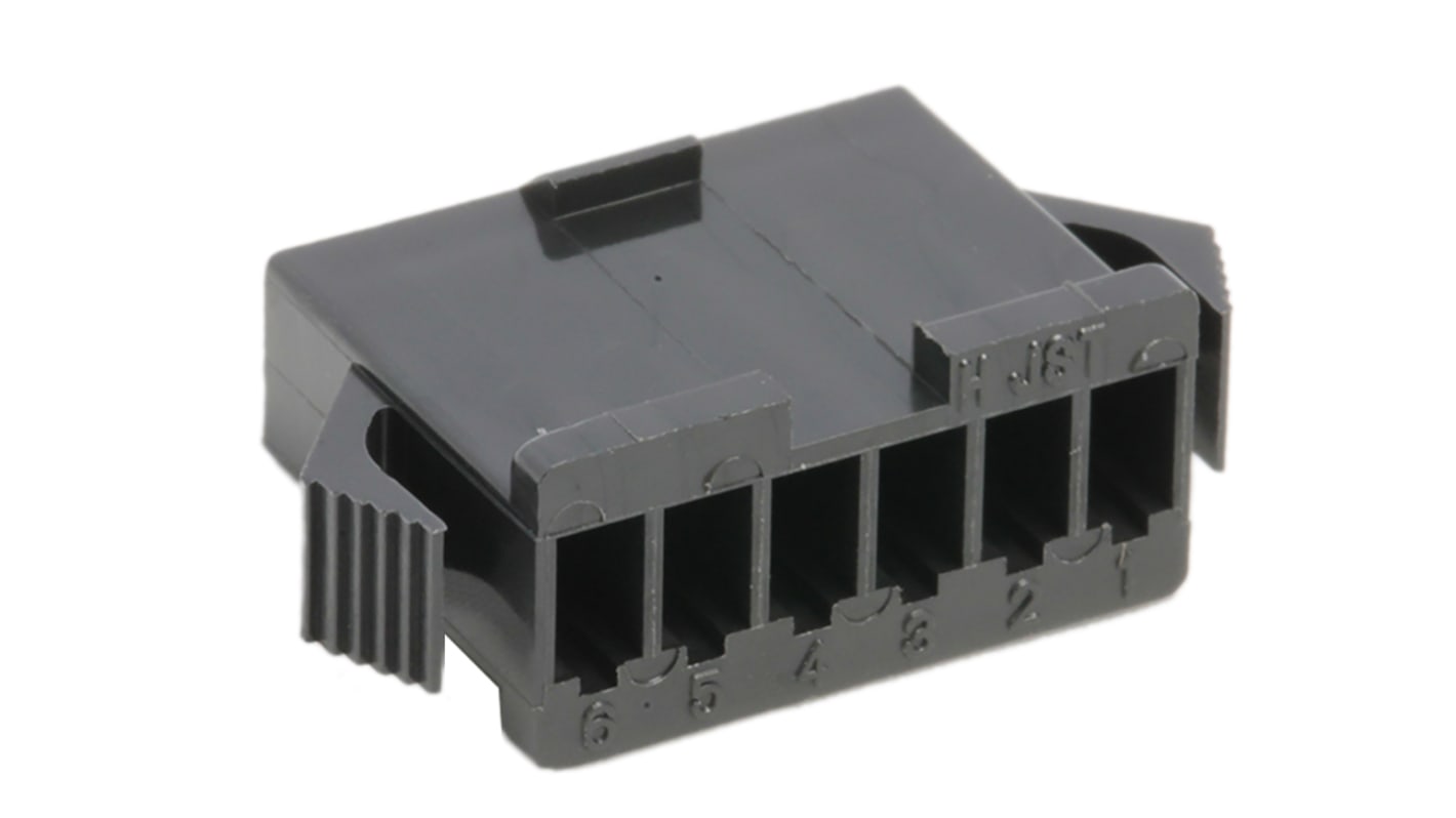 JST Male Connector Housing, 6 Way, 1 Row