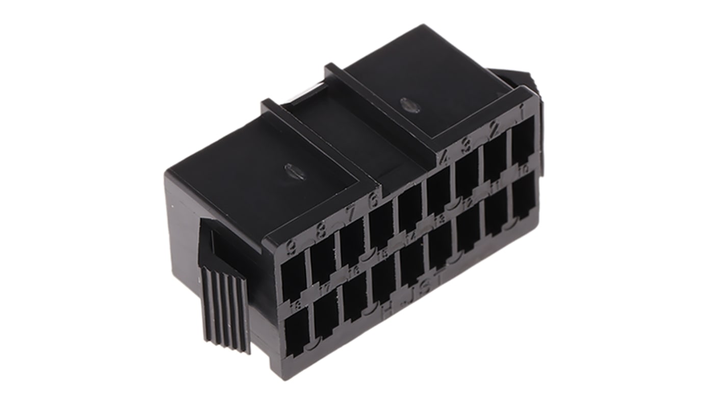 Carcasa de conector JST SMP-18V-BC, 18 contactos, 2 filas, Recto, Macho