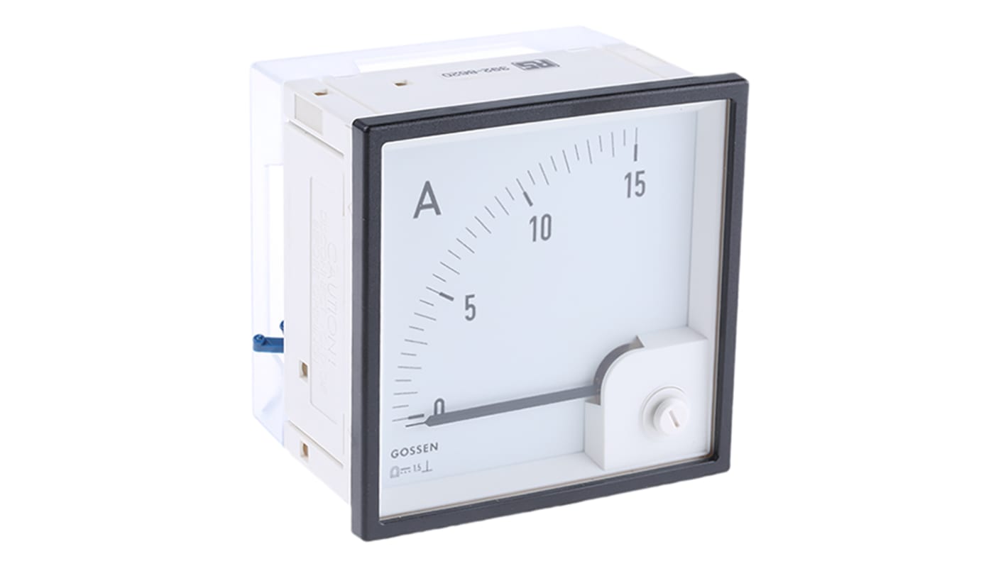 GILGEN Muller & Weigert Analogue Panel Ammeter 15A DC, 92mm x 92mm Moving Magnet