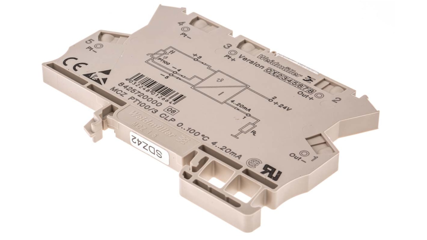 Weidmuller ACT20X Signalwandler, Temperaturwandler 30V, Widerstands-Temperaturfühler (RTD) 0 → 100°C EIN / Strom