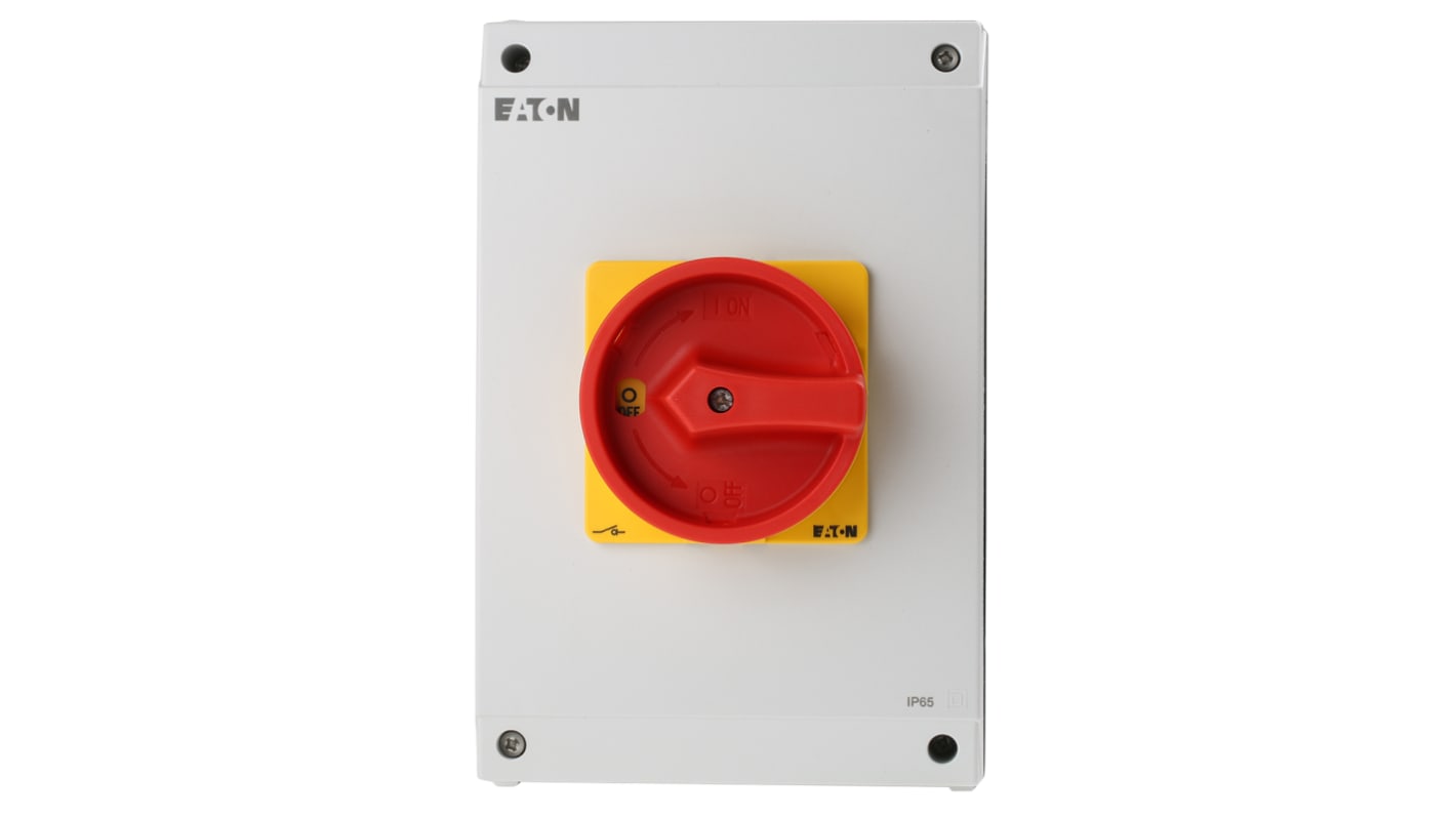 Eaton 3P Pole Isolator Switch - 63A Maximum Current, 37kW Power Rating, IP65