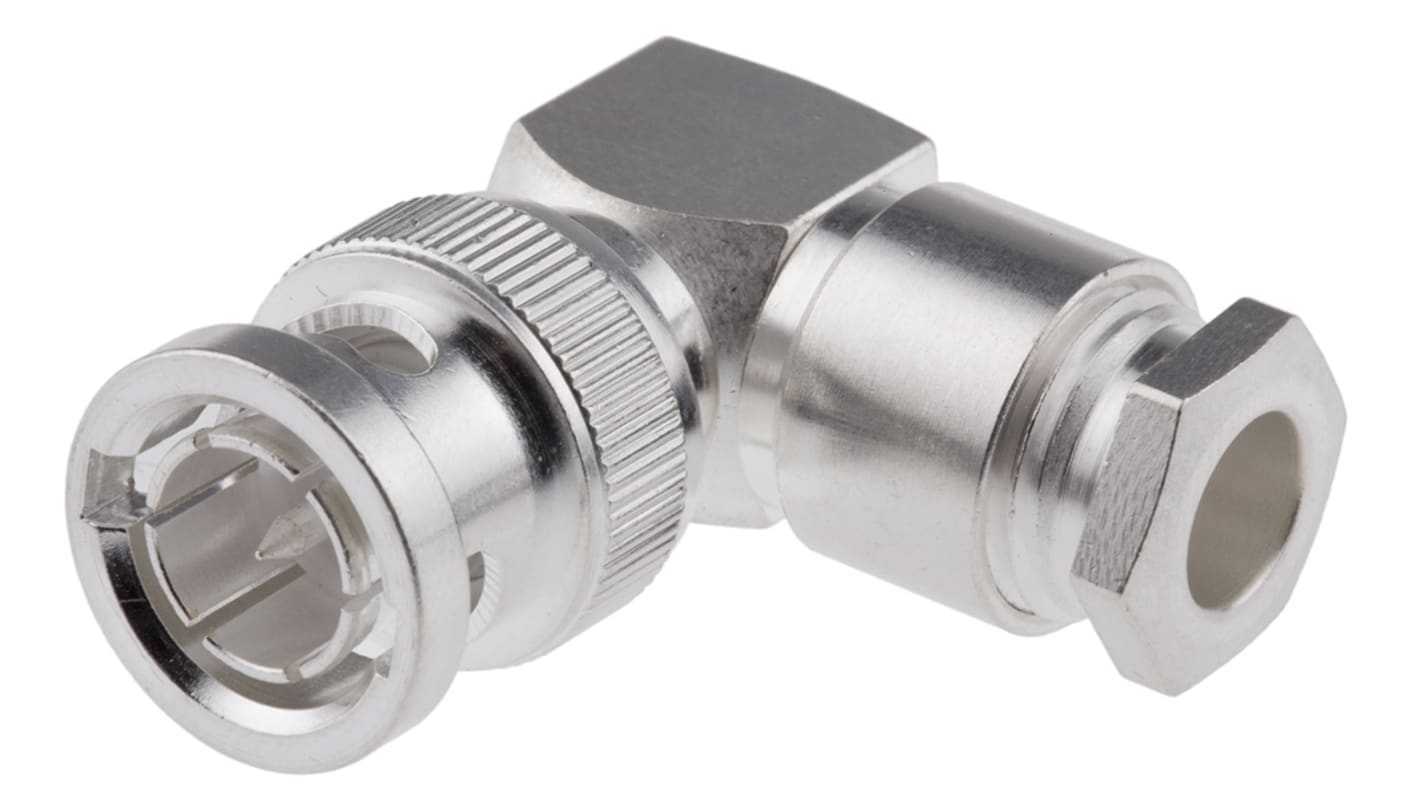 TE Connectivity, Plug Cable Mount BNC Connector, 75Ω, Clamp Termination, Right Angle Body