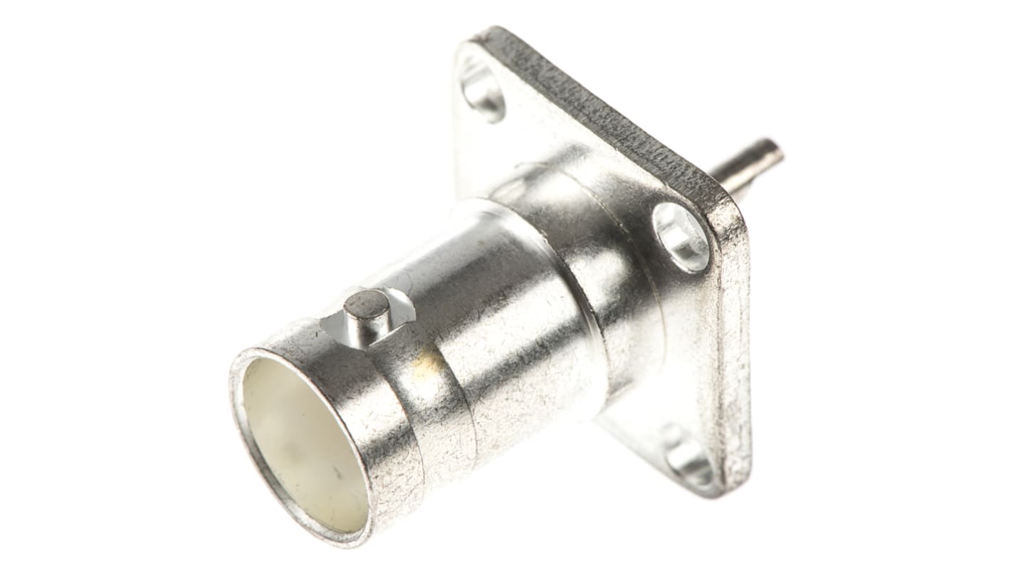 TE Connectivity Greenpar Series Straight 50Ω Panel Mount Bulkhead Fitting BNC Connector, jack, Silver