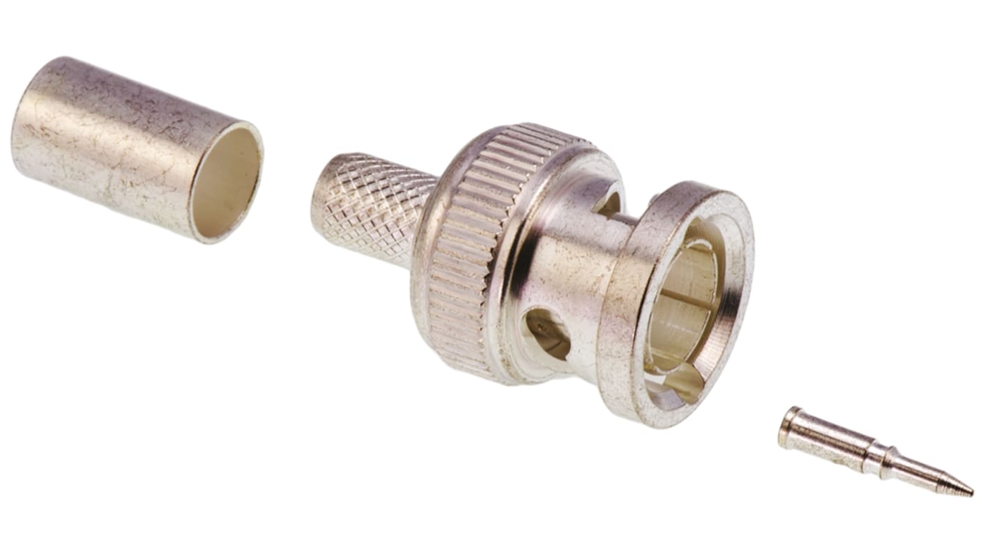 TE Connectivity, Plug Cable Mount BNC Connector, 75Ω, Crimp Termination, Straight Body