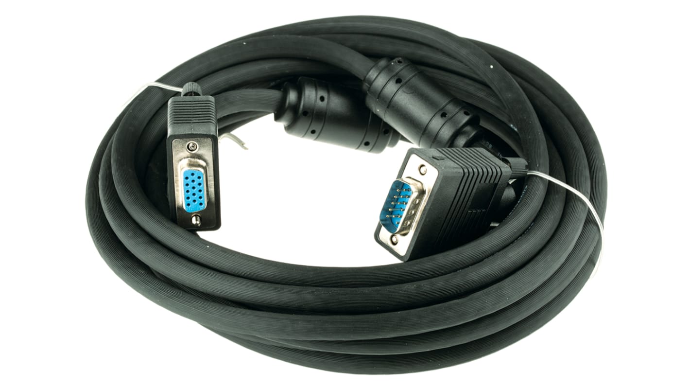 Roline VGA-Kabel A VGA / Stecker B VGA / Buchse, 6m Schwarz