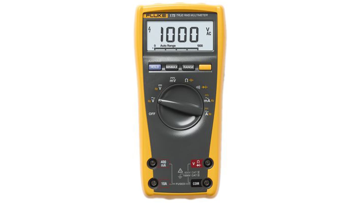 Multimètre numérique 175 Fluke Portable, 1000V c.a. 10A c.a., Etalonné RS