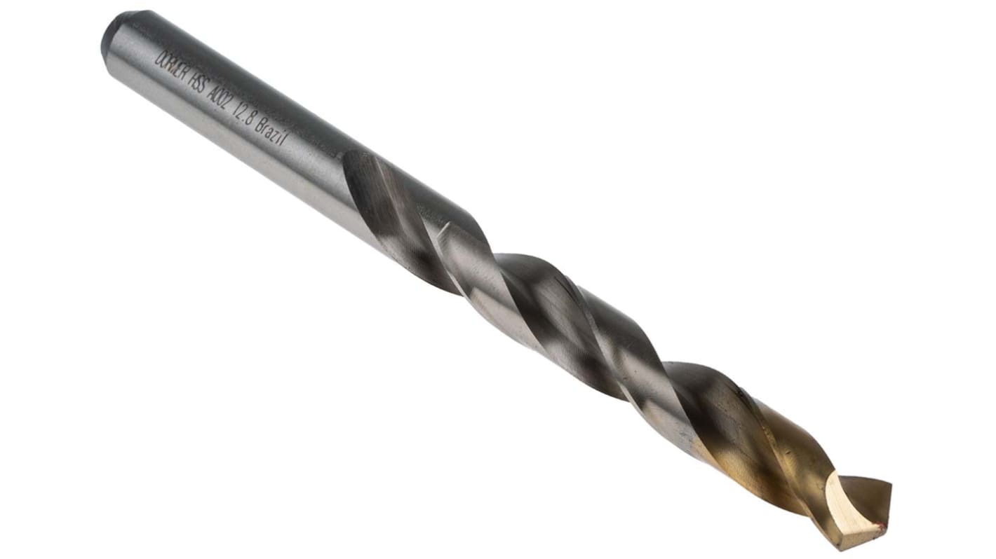 Dormer A002 Series HSS Twist Drill Bit, 12.8mm Diameter, 151 mm Overall