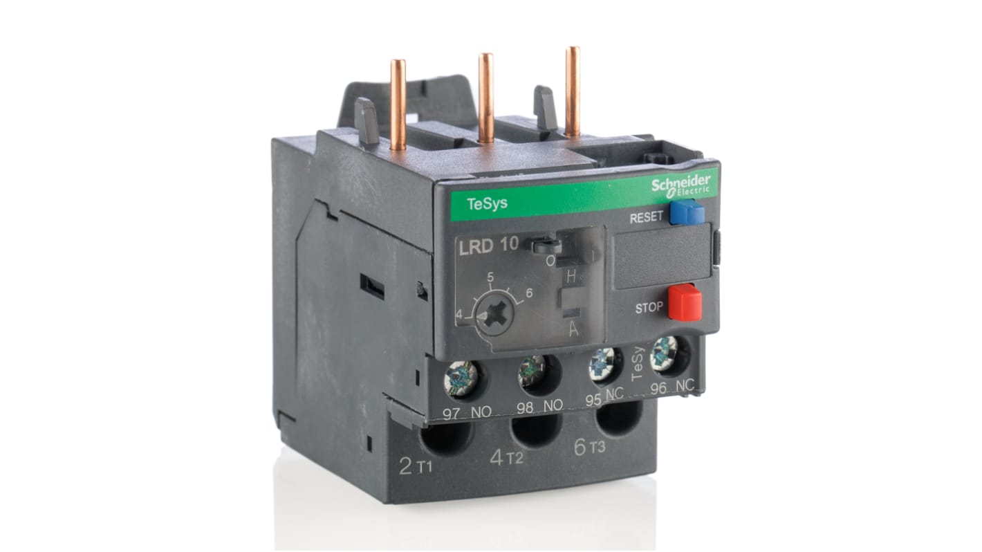 Schneider Electric LRD Overload Relay 1NO + 1NC, 4 → 6 A F.L.C, 6 A Contact Rating, 3P, TeSys