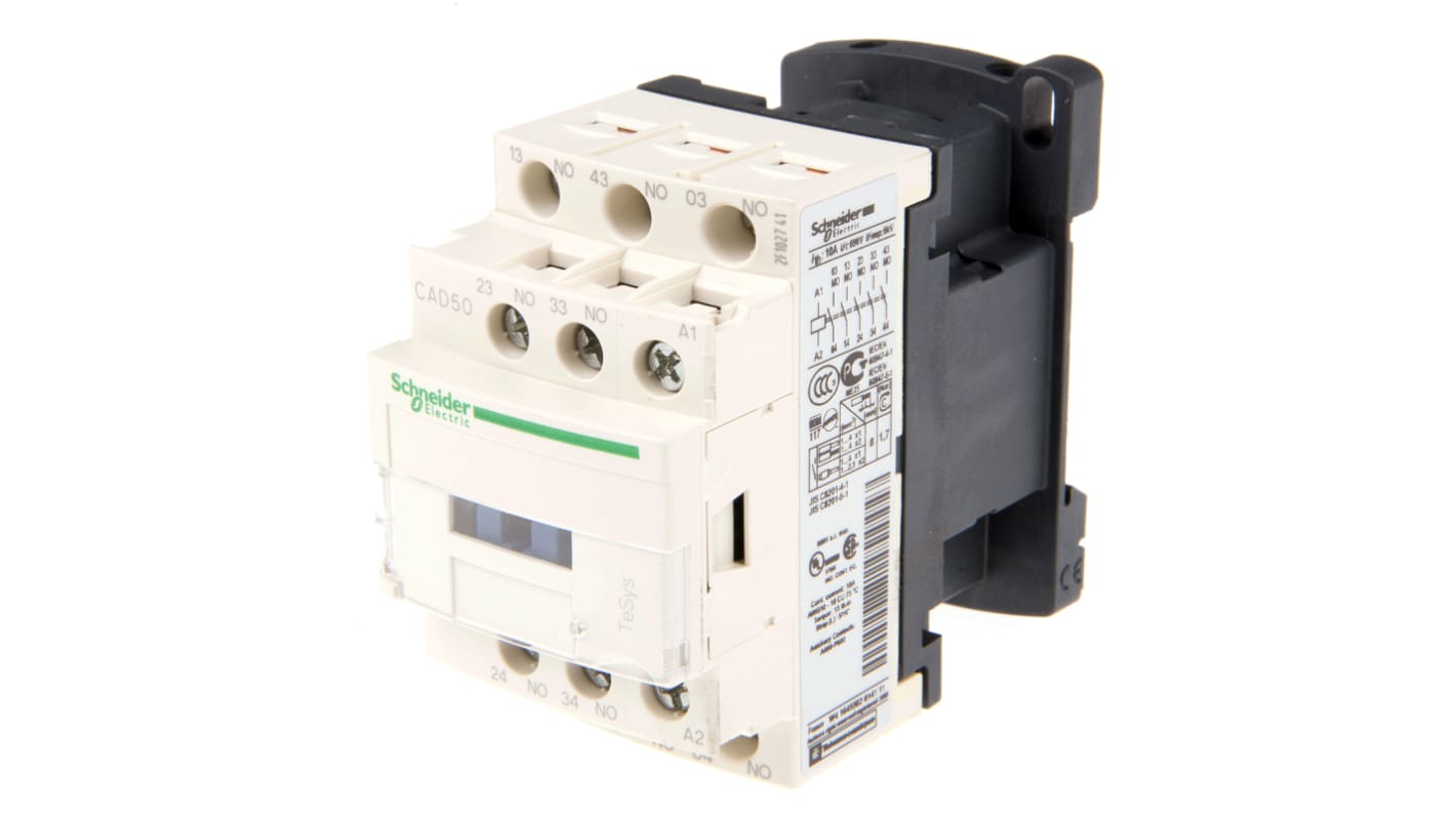 Contacteur Schneider Electric série CAD, 5 NO, 10 A