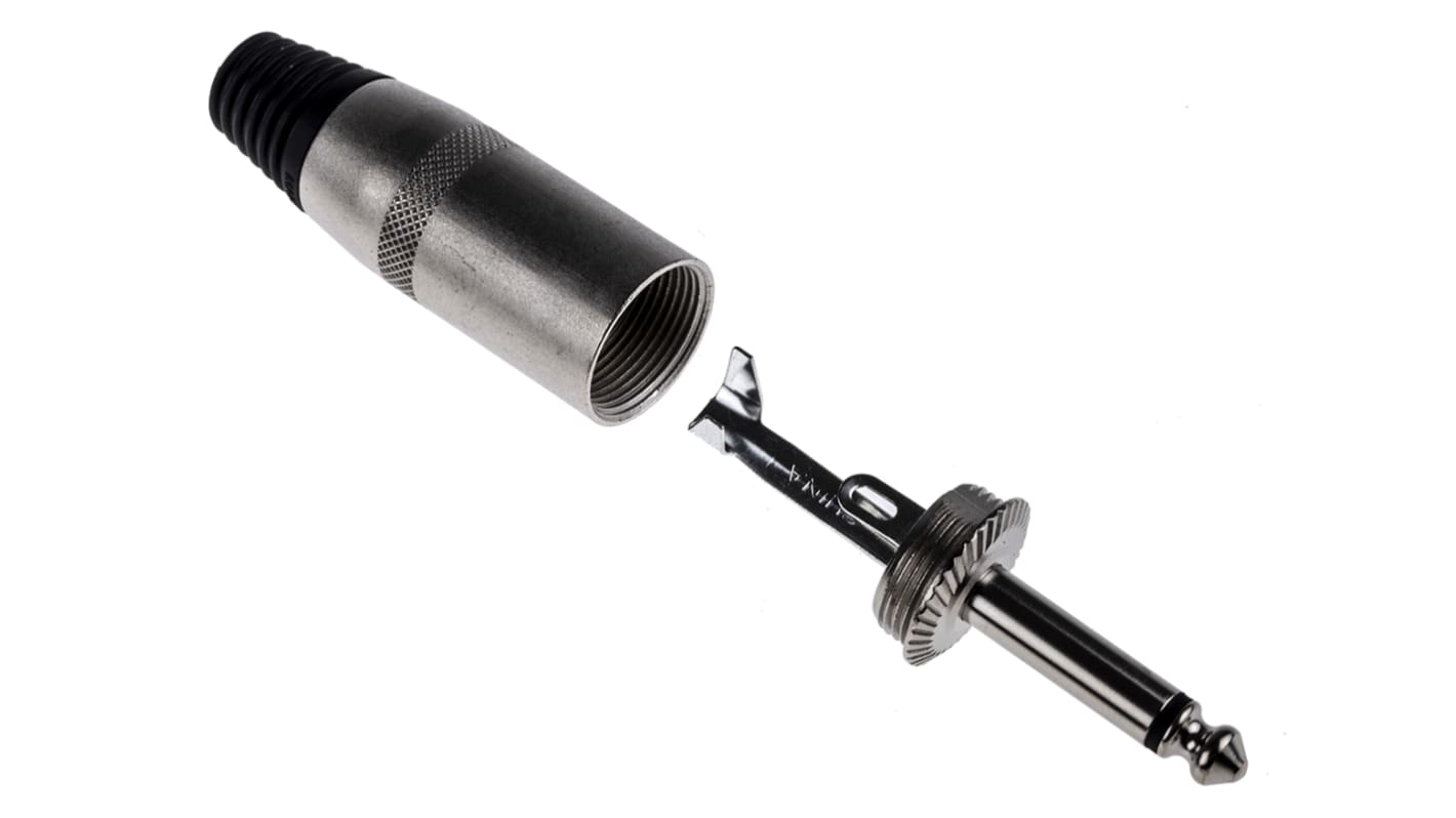 RS PRO Jack Connector 6.35 mm Cable Mount Mono Plug, 2Pole | RS