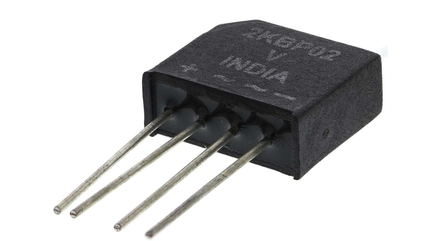 Vishay Brückengleichrichter, 1-phasig 2A 200V THT 1V D 44 4-Pin 10μA