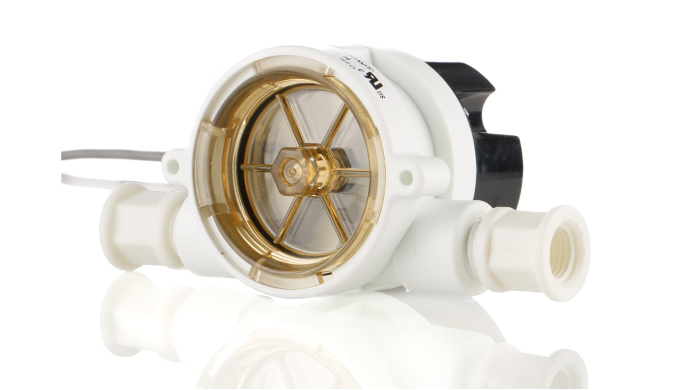 Gems Sensors RFO Series RotorFlow Electronic Flow Sensor for Liquid, 2 L/min Min, 20 L/min Max