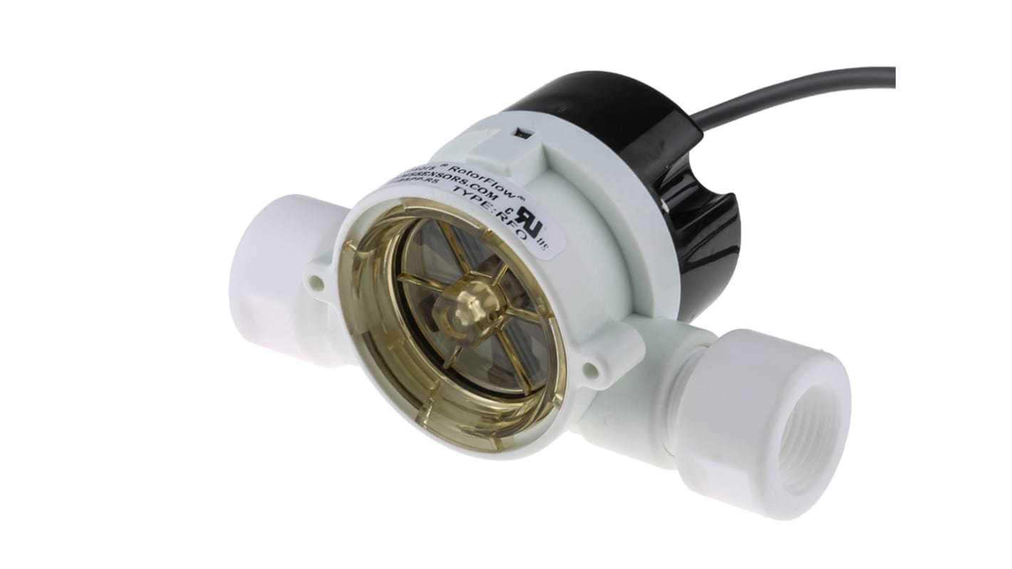 Gems Sensors RotorFlow Elektronikus Áramlásérzékelő, 15 l/perc → 75 l/perc