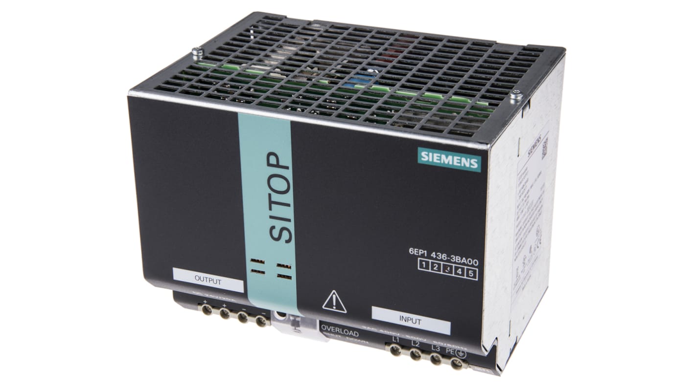 Siemens SITOP MODULAR 3-Phasen Switch-Mode DIN-Schienen Netzteil 480W, 400 → 500V ac, 24V dc / 20A