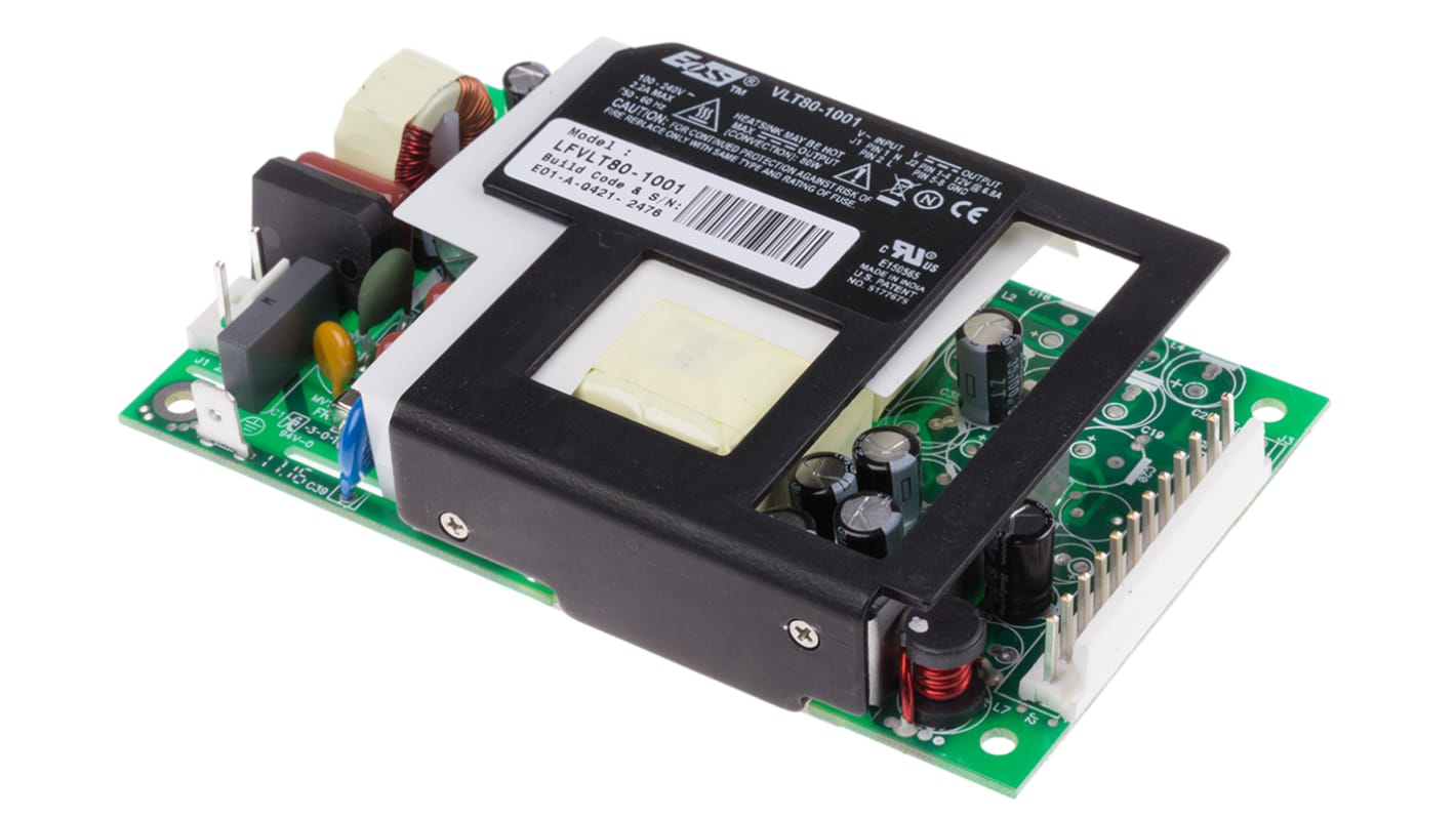 EOS Switching Power Supply, LFVLT80-1001, 12V dc, 6.8A, 80W, 1 Output ...