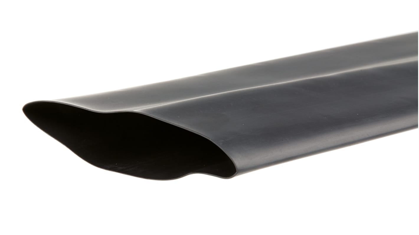 TE Connectivity Heat Shrink Tubing, Black 76mm Sleeve Dia. x 1.2m Length 2:1 Ratio, RNF-100 Series