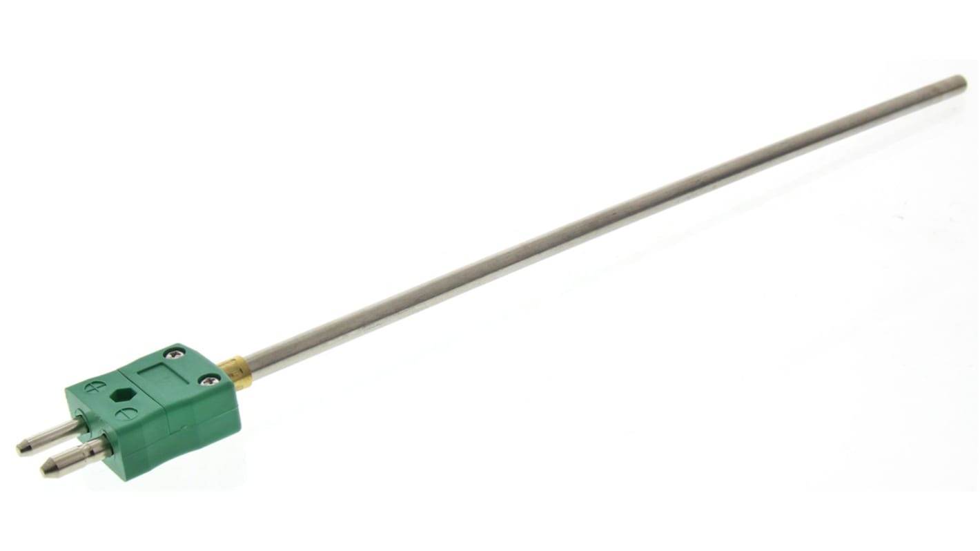 Thermocouple à isolation minérale RS PRO type K Ø 6mm, L 250mm, +1100°C max à Fiche mâle standard