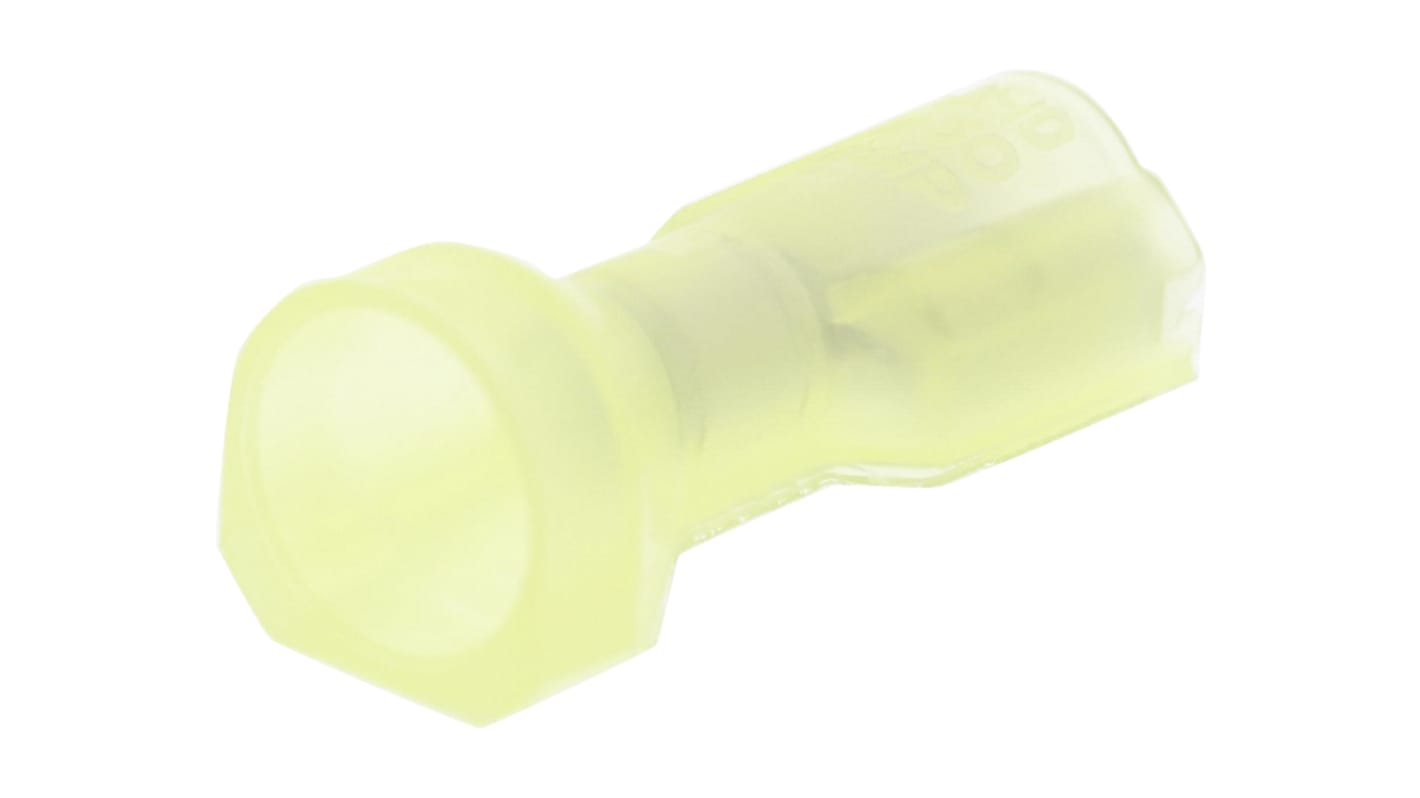 TE Connectivity Ultra-Fast Plus .250 Yellow Insulated Female Spade Connector, Receptacle, 6.35 x 0.81mm Tab Size, 3mm²