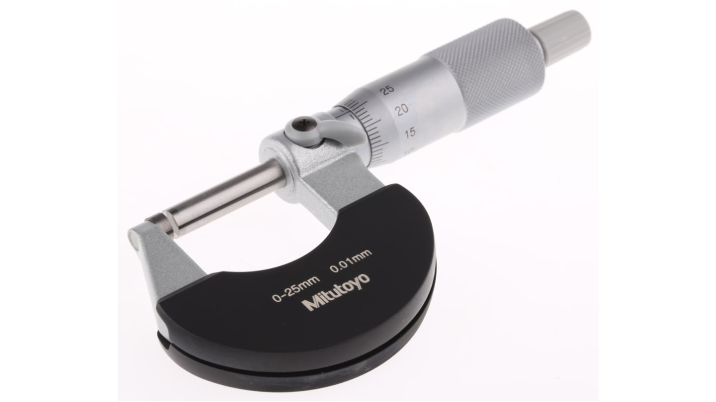 Mitutoyo 102217 External Micrometer, Range 0 mm →25 mm, With UKAS